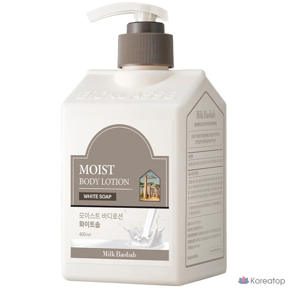 Лосьон для тела Milk Baobab Moist Body Lotion White Soap, 400 мл, 1 шт.