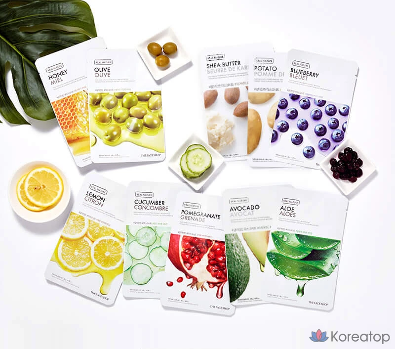 Тканевые маски для лица The Face Shop с молотым маслом ши, 1 упаковка, 30 штук., фото 3