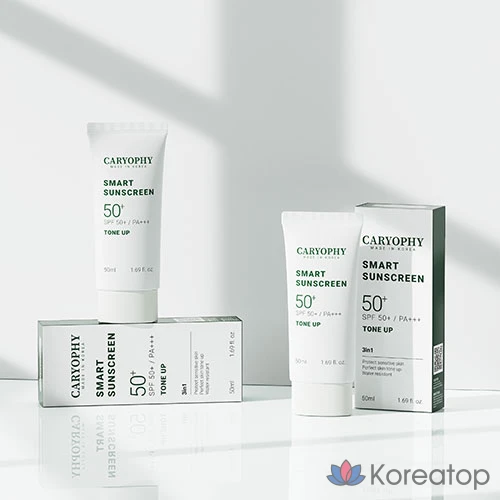 Солнцезащитный водостойкий крем CARYOPHY Smart Tone-Up SPF50+ PA+++, 1 шт., 50 мл