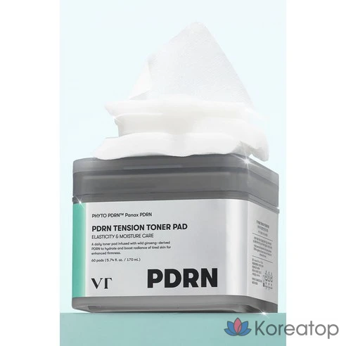 Тонизирующие диски VT Cosmetic PDRN Tension Toner Pads 170 мл, 60 листов, 2 шт.