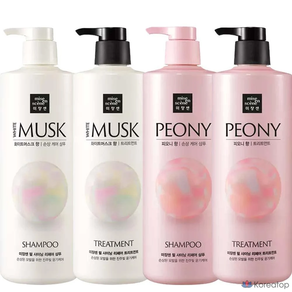Mise en Scene Pearl Shining Perfume Peony Scent Shampoo 1 x + Treatment 1 x, 1000ml, фото 3