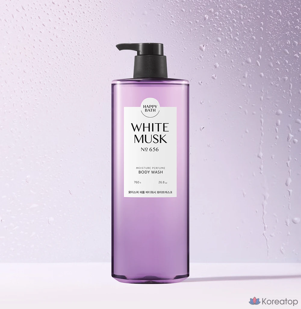 Увлажняющий парфюмированный гель для душа Happy Bath с ароматом белого мускуса, 760 г, 1 шт.