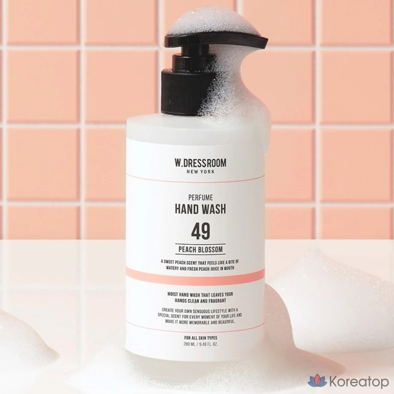 W.Dressroom Большой флакон парфюмерного жидкого мыла для рук «Персиковый цветок», 280 мл, 1 шт.
