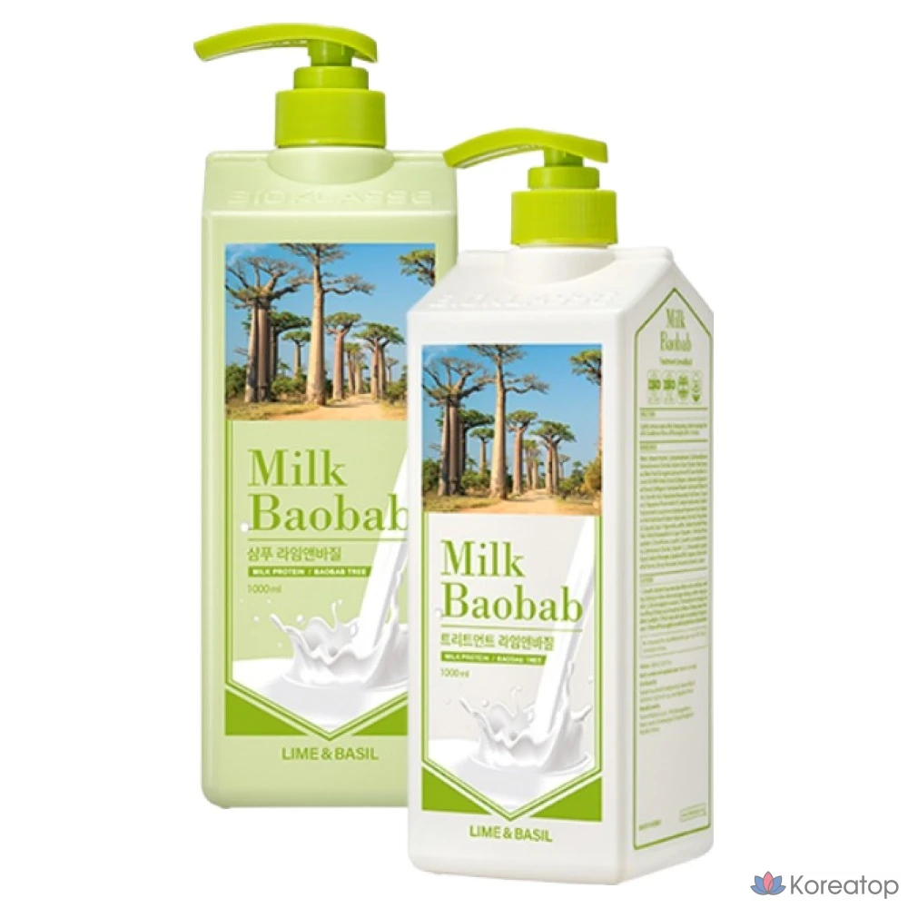 Шампунь Milk Baobab с лаймом и базиликом, 1 л, 1 шт.