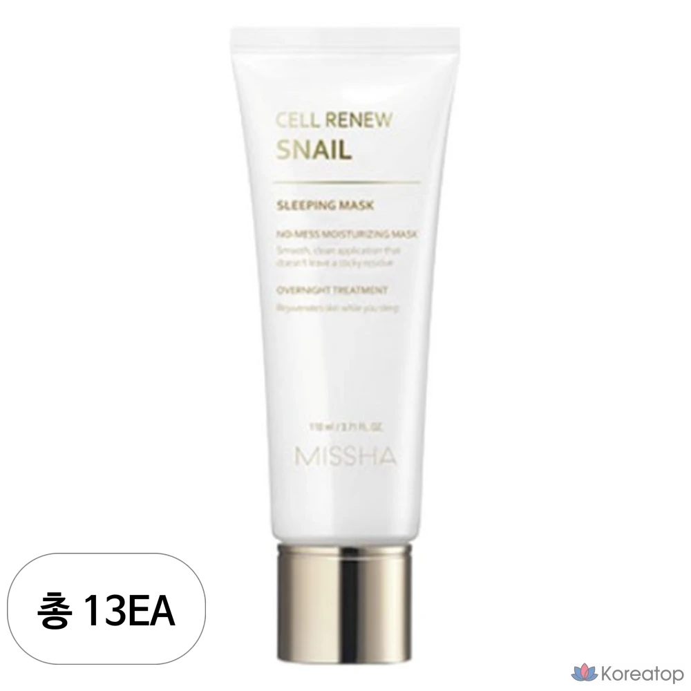 Ночная маска для лица Missha Cellinew Snail, 110 мл, 13 штук