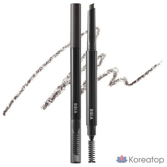 Карандаш для бровей BBIA Last Auto Eyebrow Pencil, оттенок 01 Charcoal, 0.18 г, 1 шт.