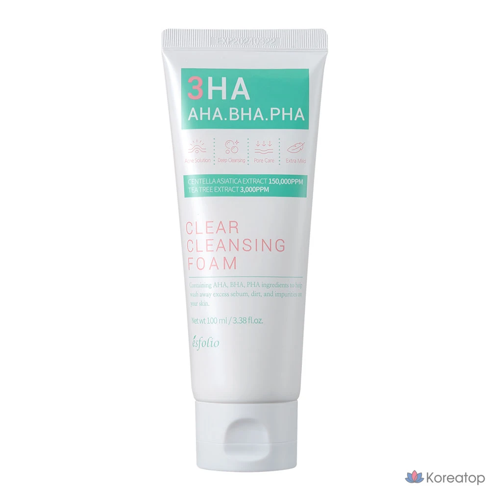 Очищающая пенка для лица Esfolio 3HA Clear, 1 шт., 100 мл