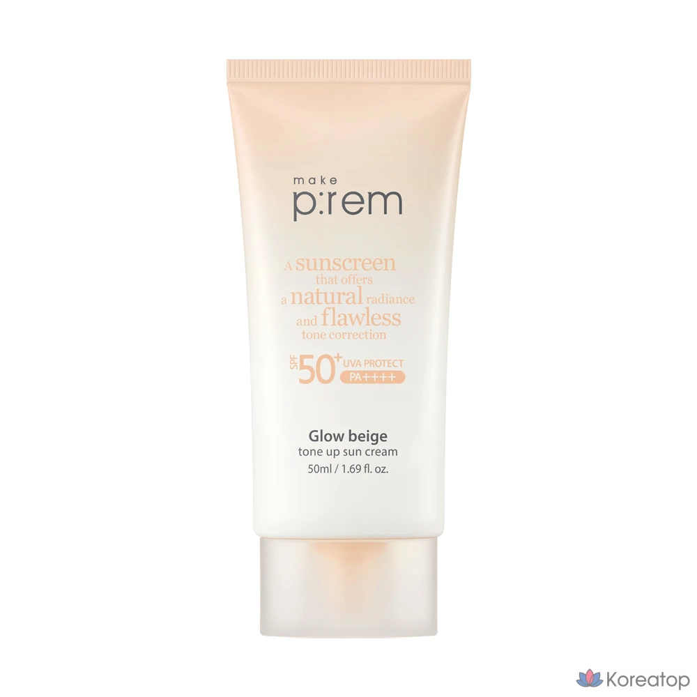 Солнцезащитный крем MAKE P:REM Glow Beige Tone-Up, 50 мл, 1 шт.