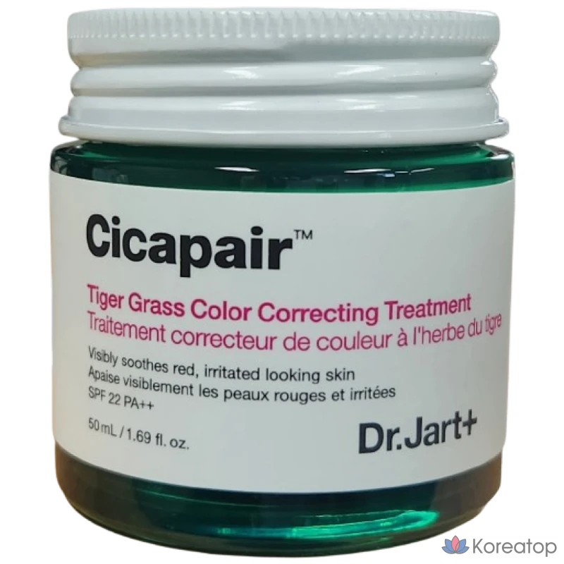 Dr. Jart+ Cicapair Tiger Grass Color Correcting Treatment Makeup Base, 50ml, Green, 1 шт.