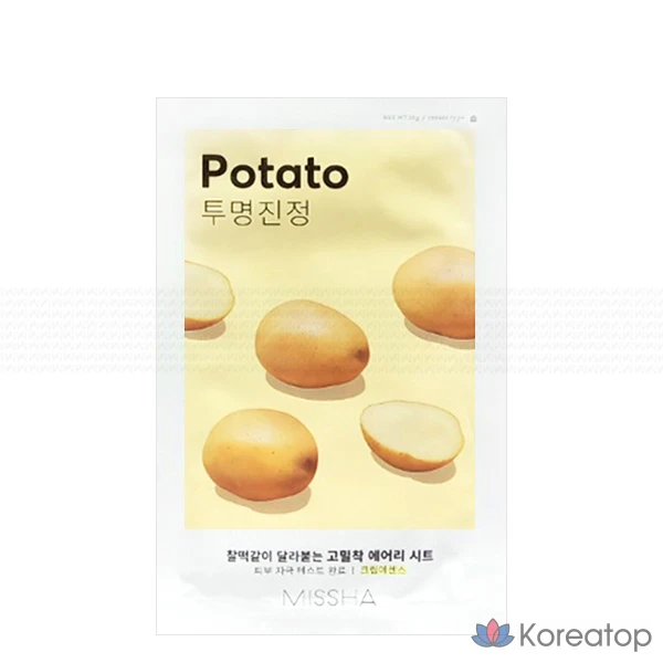 Тканевая маска для лица Missha Airy Fit Sheet Mask Potato, 80 шт.
