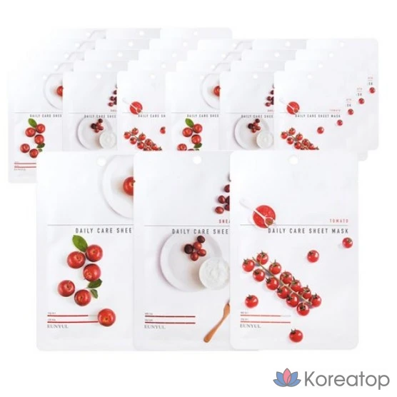 Набор тканевых масок для ухода Eunyul: питательная яблочная (22 мл, 10 шт.) + масло ши (22 мл, 10 шт.) + масло тоши (22 мл, 10 шт.), 30 штук, 1 шт.