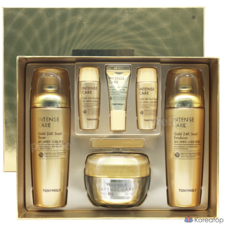 Набор из 3 средств Tony Moly Intense Care Gold 24K Snail, 1 комплект.