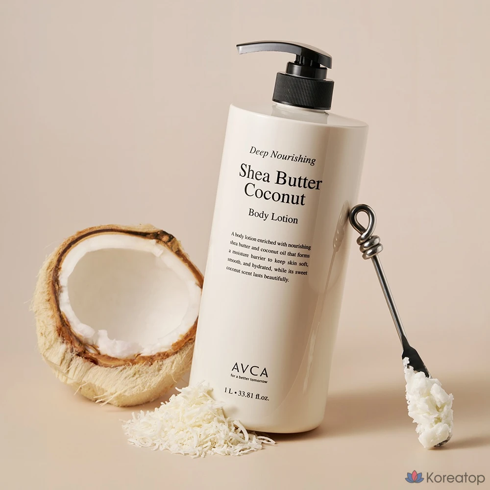 Питательный лосьон для тела AVCA с маслом ши и кокосом, 1 шт., 1 л