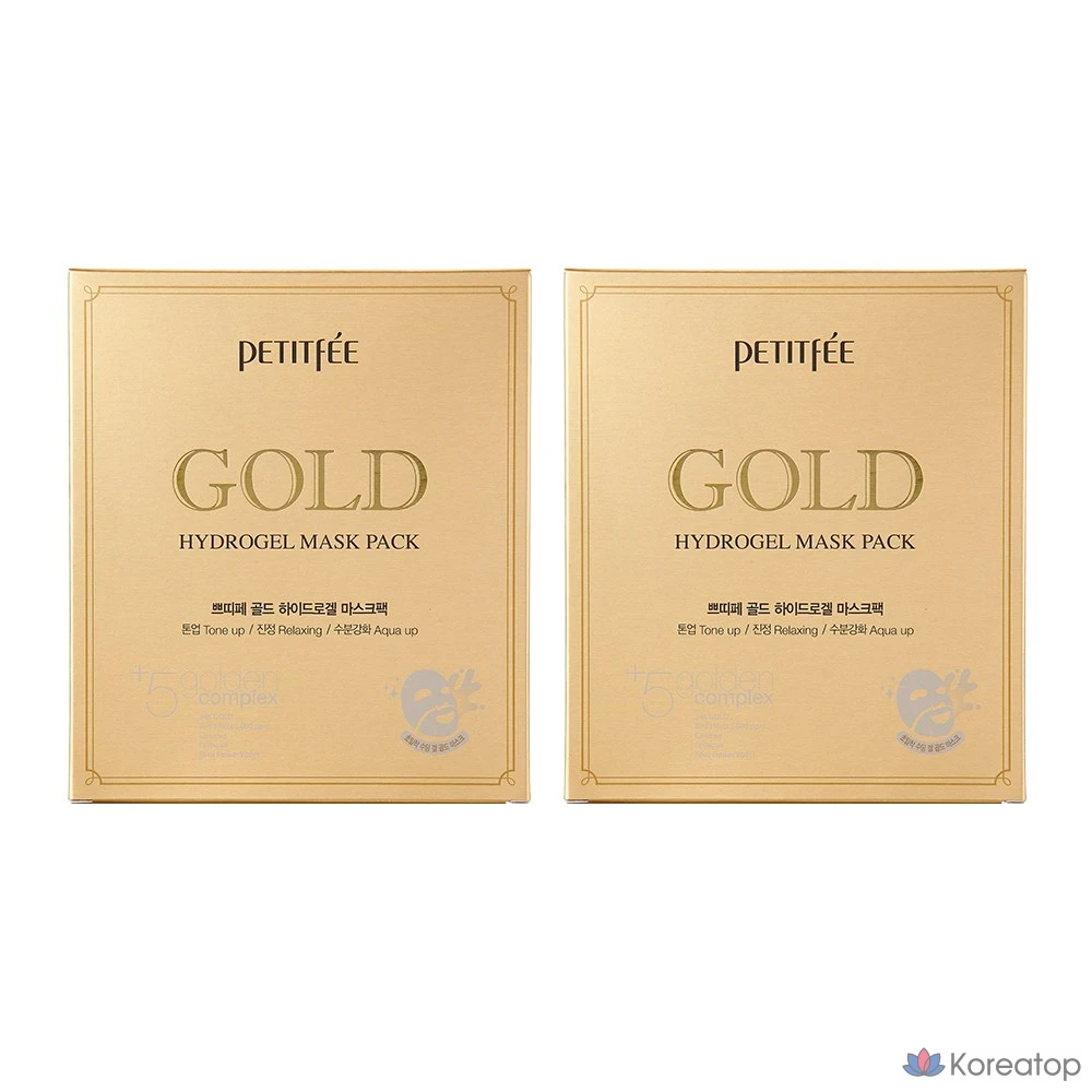 Гидрогелевые маски Petitfee Gold, 32 г, 5 штук, 2 упаковки.