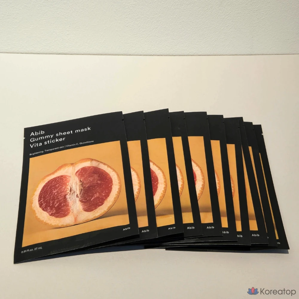 Набор наклеек для маски Abib Gum Sticker Sheet Mask Vita Sticker, 27 мл, 1 упаковка, 20 штук.