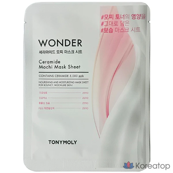 Маска-салфетка Tony Moly Wonder Ceramide Mochi, 1 лист, 1 упаковка, 1 шт.