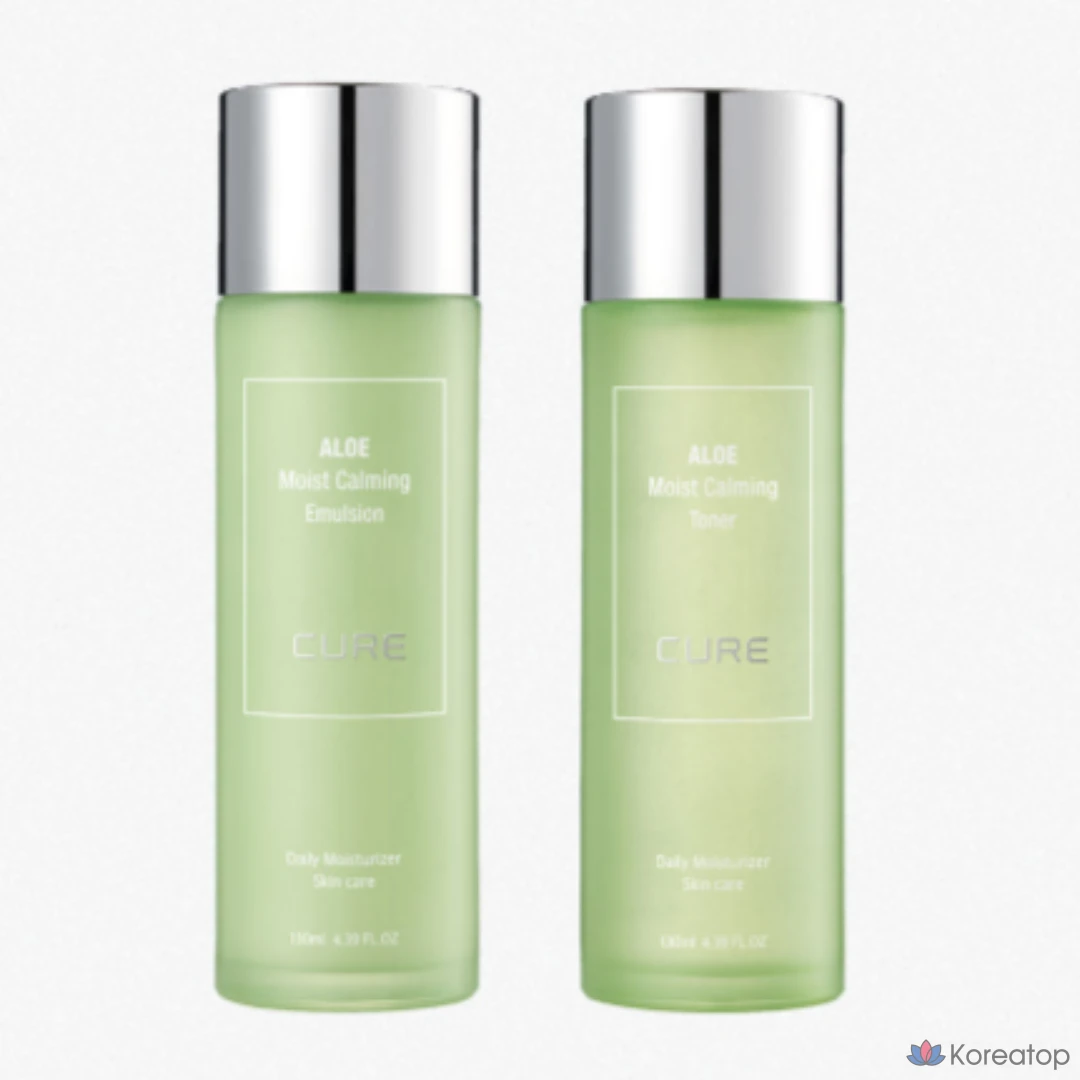 Ким Чон Мун, базовый набор средств по уходу за кожей с алоэ вера: увлажняющий успокаивающий тоник, увлажняющая эмульсия для придания сияния жизненной энергии.
