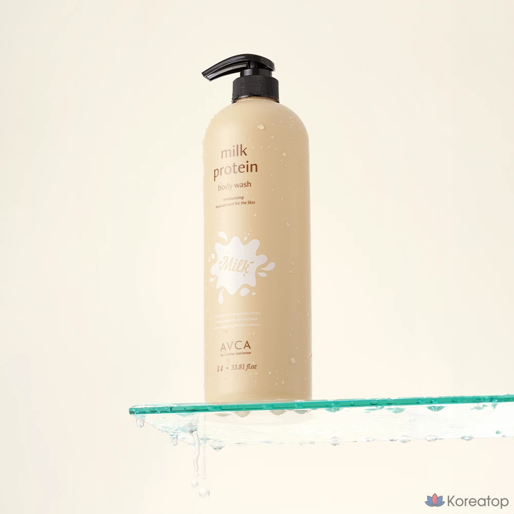 Гель для душа AVCA с козьим молоком и молочным протеином, аромат детской присыпки, 1 л, 1 шт.