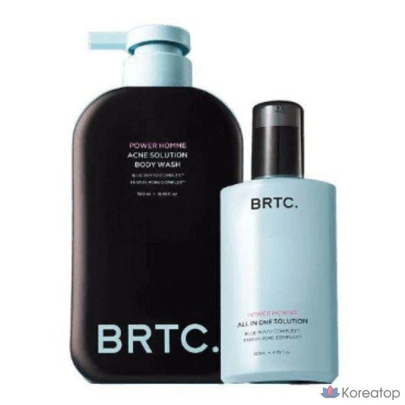Набор BRTC Power Homme Double Solution All-in-One 200 мл + гель для душа 500 мл, 1 комплект.