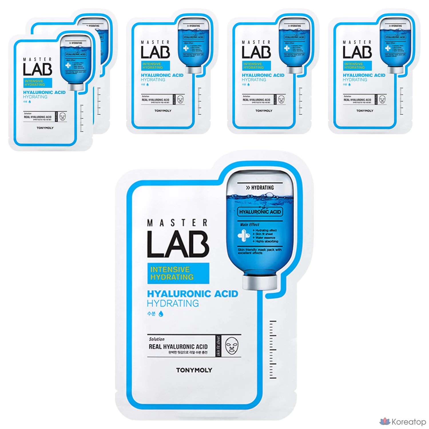 Тканевая маска для лица Tony Moly Master Lab с гиалуроновой кислотой, 19 г, 1 упаковка, 6 упаковок