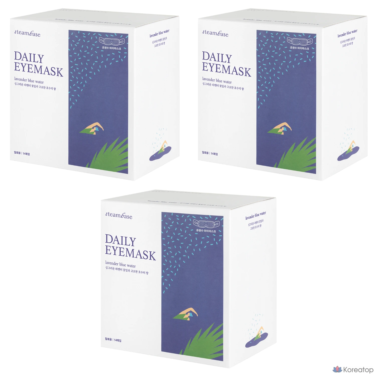 Маска для глаз Steambase Daily Eye Mask с ароматом лаванды, 14 листов, 3 упаковки.