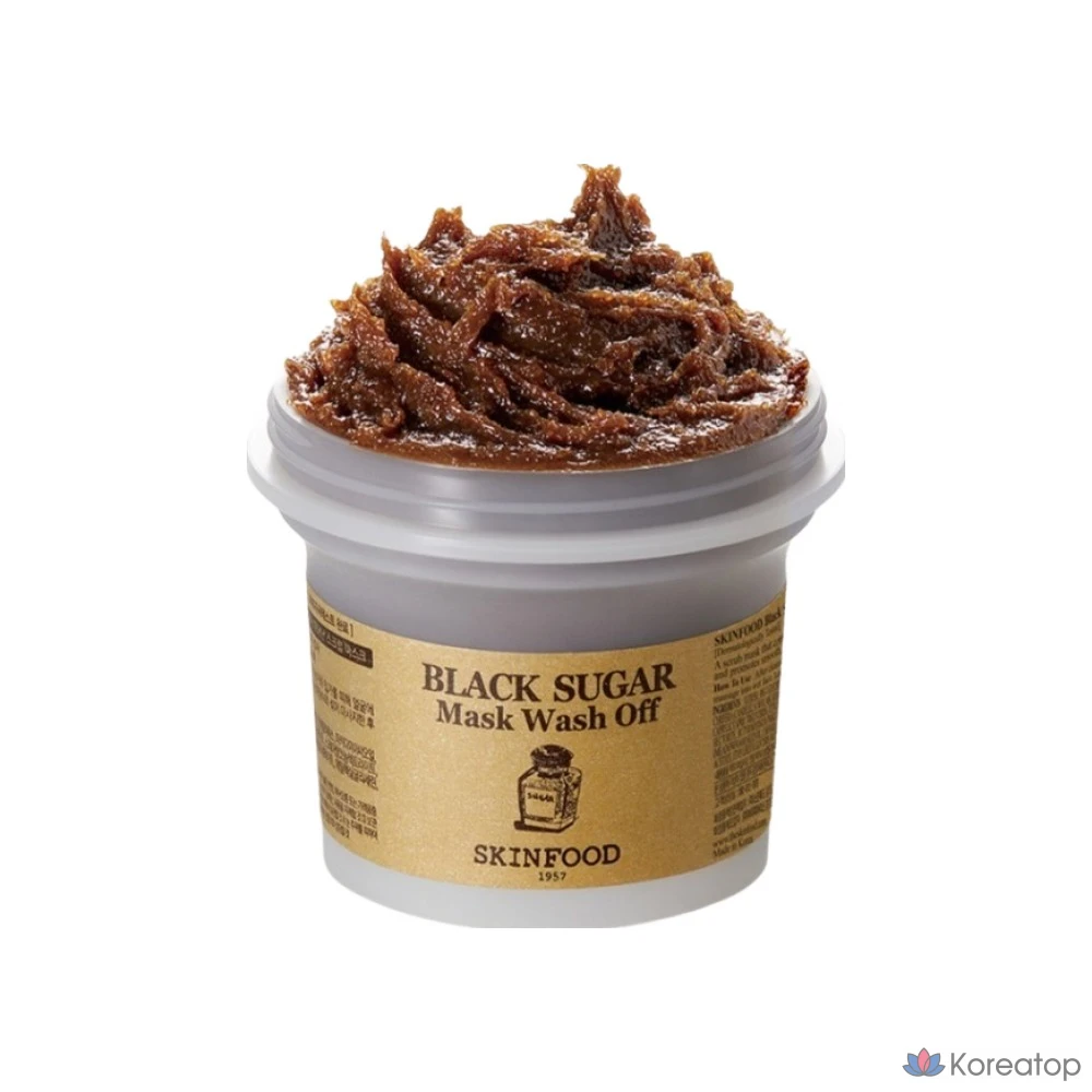 Пилинг-маска Skinfood Black Sugar Mask Wash Off, 3 шт., фото 3
