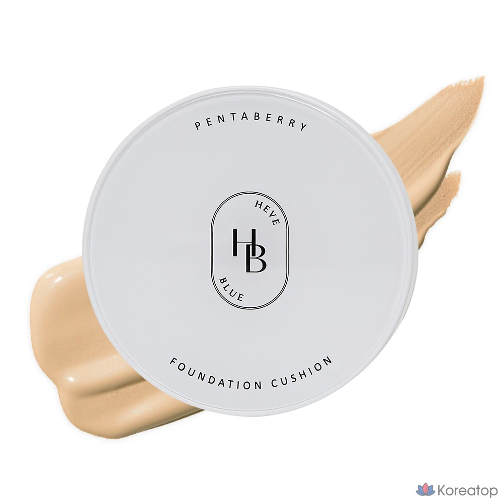 Тональный крем-кушон HEVEBLUE Pentaberry Panthenol Repair Glow Foundation Cushion, № 22-23, бежевый, 1 шт.