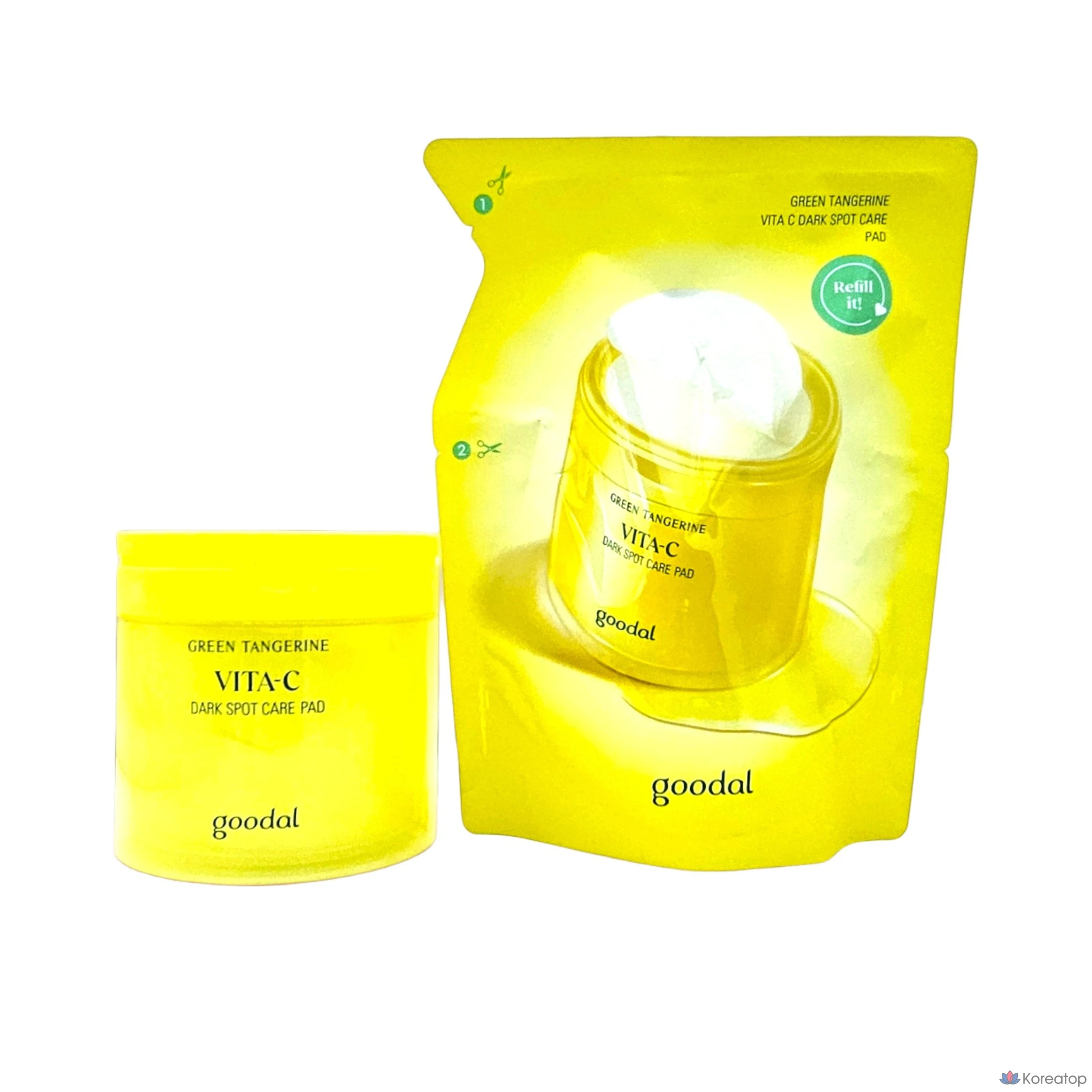 Подушечки для точечного лечения прыщей Goodal Green Tangerine Vita C, 70 листов, 70 сменных блоков, 2 комплекта