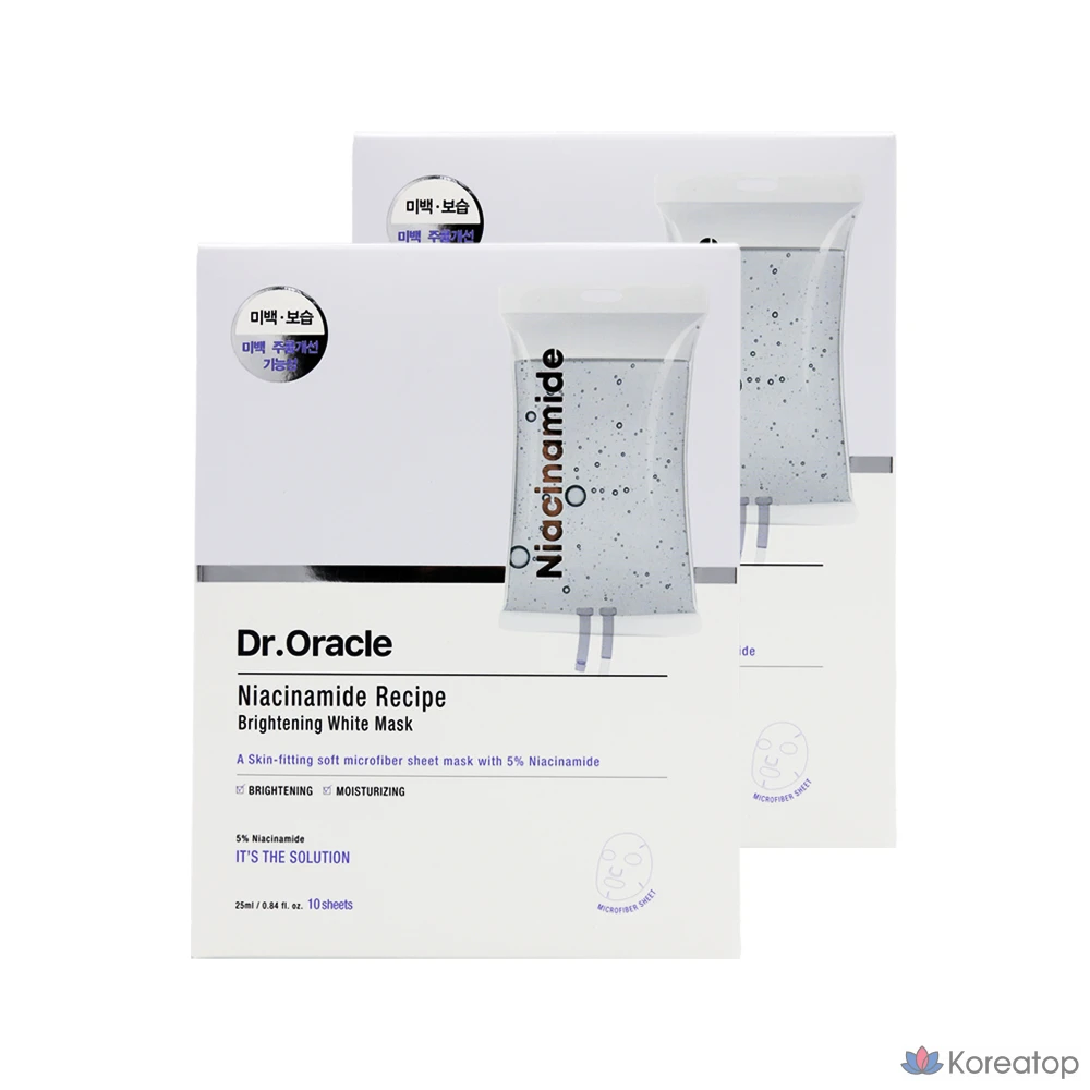 Набор масок Dr.Oracle Niacinamide Recipe Mask Pack 25 мл, 10 штук, 2 упаковки.