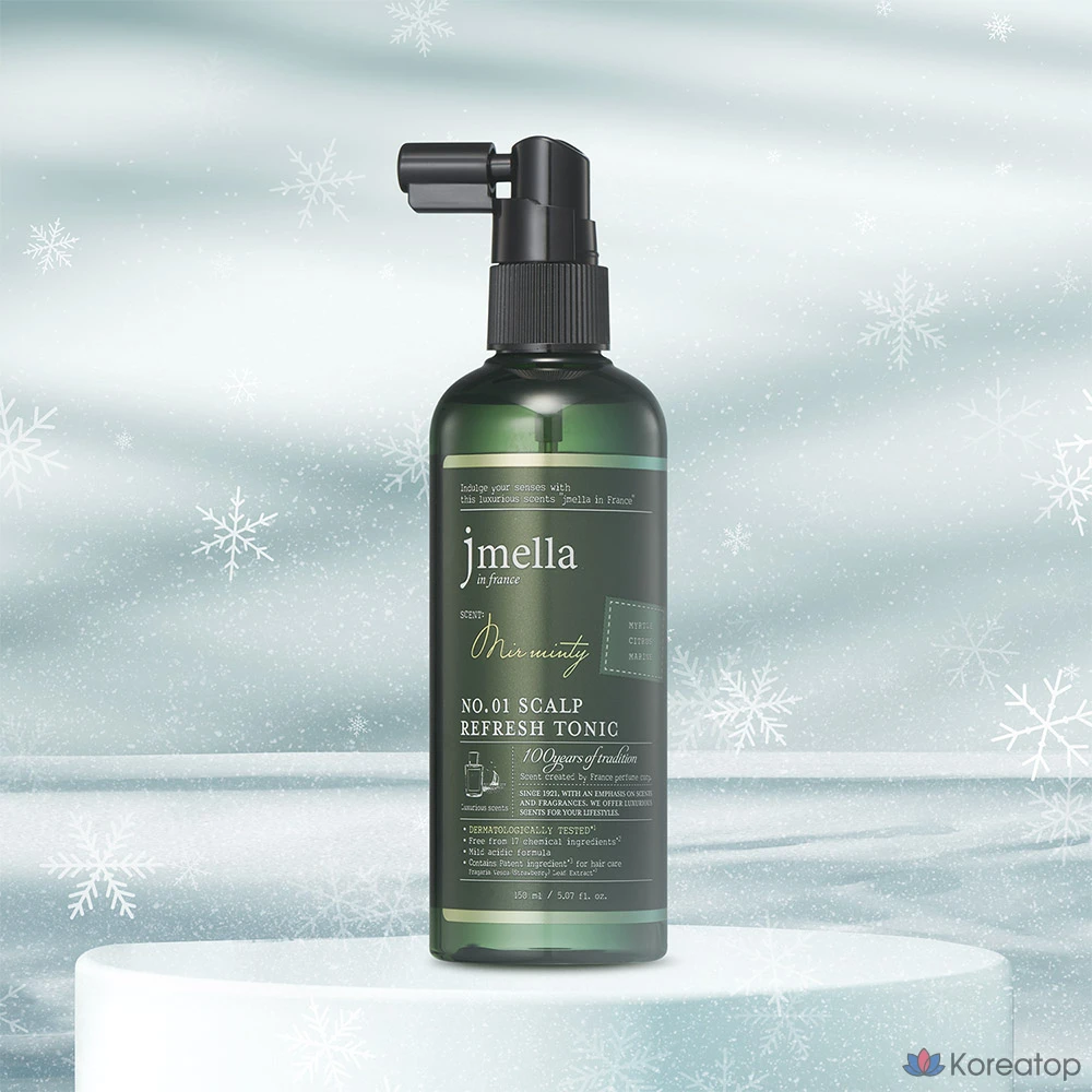 J.Mela Mir Minty Scalp Refresh Tonic 150 мл / Интенсивный уход за кожей головы при выпадении волос, уход за кожей головы, устранение неприятного запаха кожи головы, фото 3