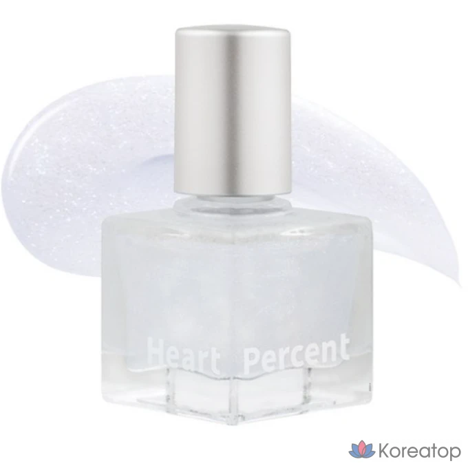 Помада-хайлайтер Heart percent Dot On Mood Top Coating Lip Plumper, 1 шт., 6,5 г, с холодными блестками.