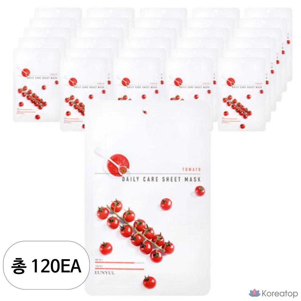 Тканевые маски для ежедневного ухода за кожей Eunyul Tomato, 1 упаковка, 120 штук.
