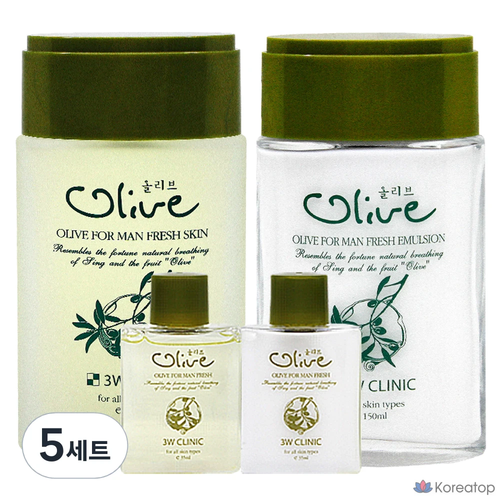 3W Clinic Olive For Men Fresh 2 вида, 5 комплектов