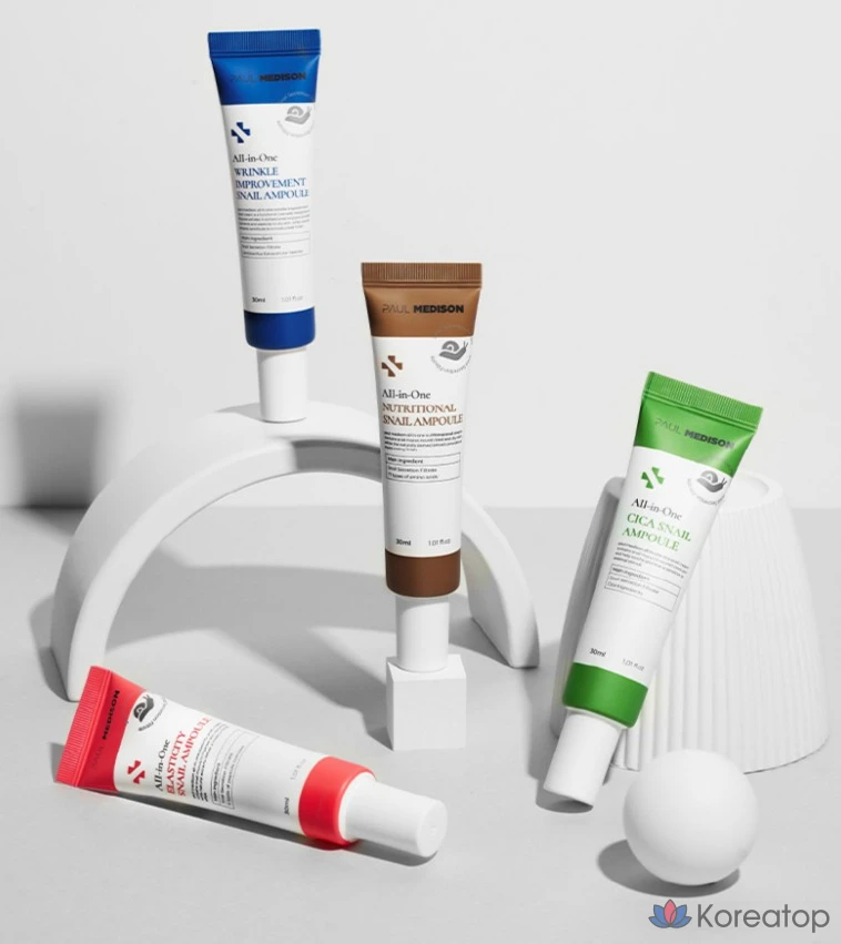 Ампула PAUL MEDISON All-in-One для разглаживания морщин с экстрактом слизи улитки, 1 шт., 30 мл