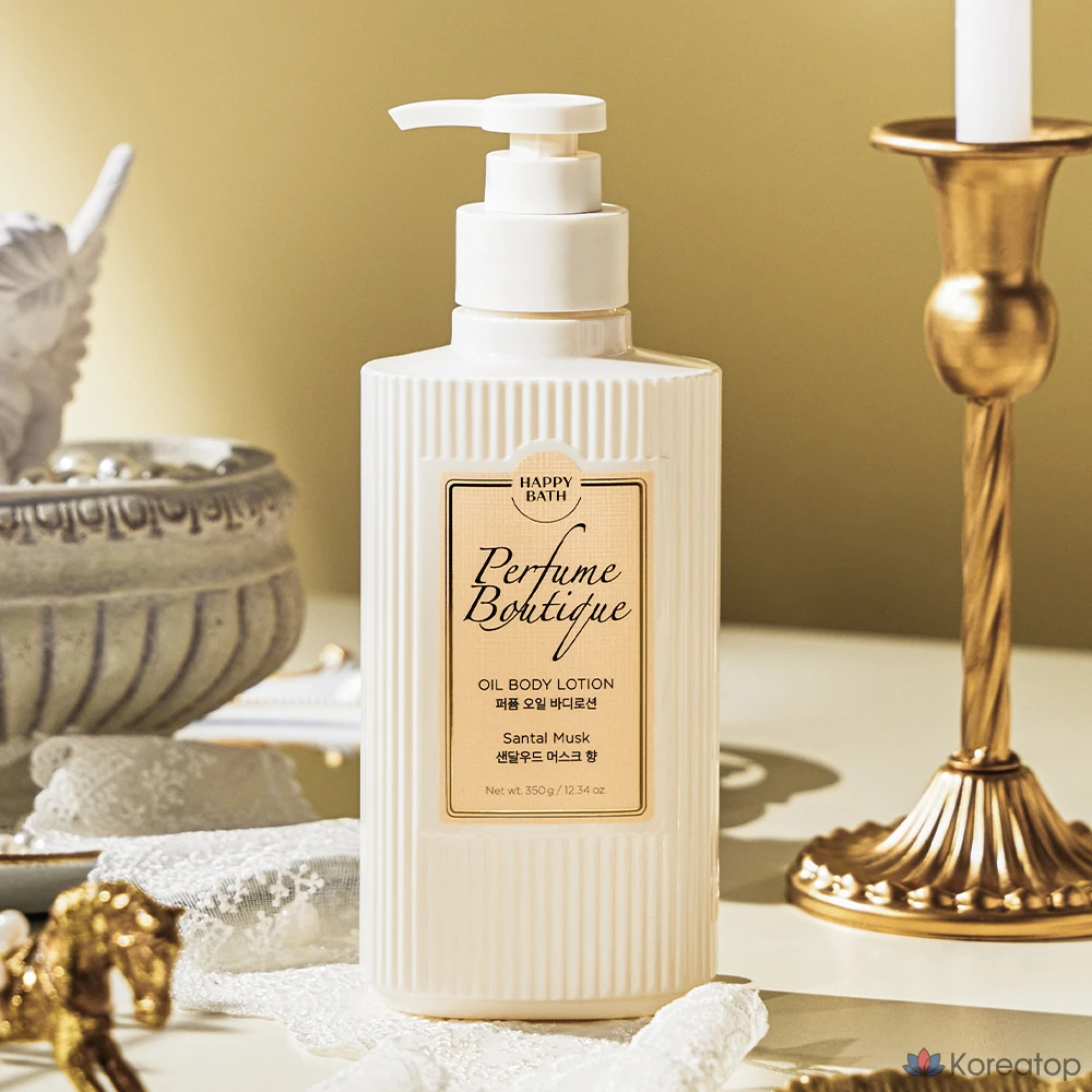 Парфюмерное масло для тела Happy Bath Perfume Boutique, сандаловое дерево и мускус, 350 г, 1 шт.