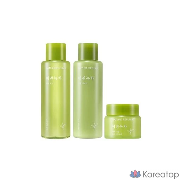 Набор Nature Republic из 3 предметов: мягкий тоник с зеленым чаем, эмульсия, крем