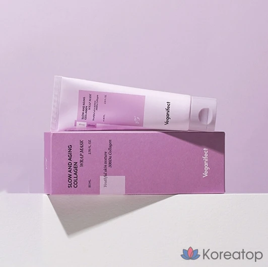 Веганская маска-обертывание для замедления старения с низкомолекулярным коллагеном и эффектом сияния кожи, 80 мл, 1 упаковка, 1 шт., фото 3