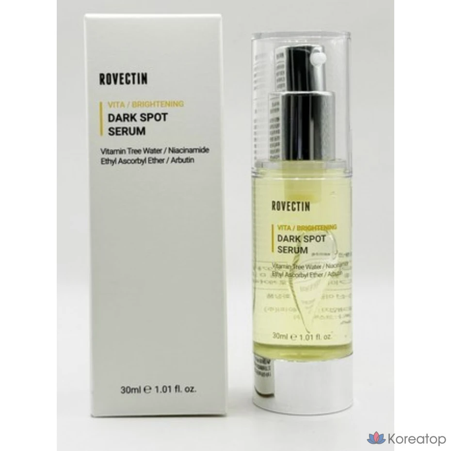 Сыворотка от пигментных пятен Rovectin Vita, 30 мл, 5% ниацинамида для борьбы с веснушками, отбеливания и улучшения тона кожи, 1 шт.