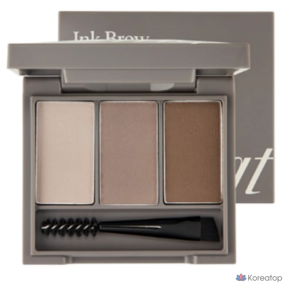 Набор для бровей The Face Shop FMGT Ink Brow Kit 3,5 г, оттенок 02 серый (пепельно-серый), 1 шт.