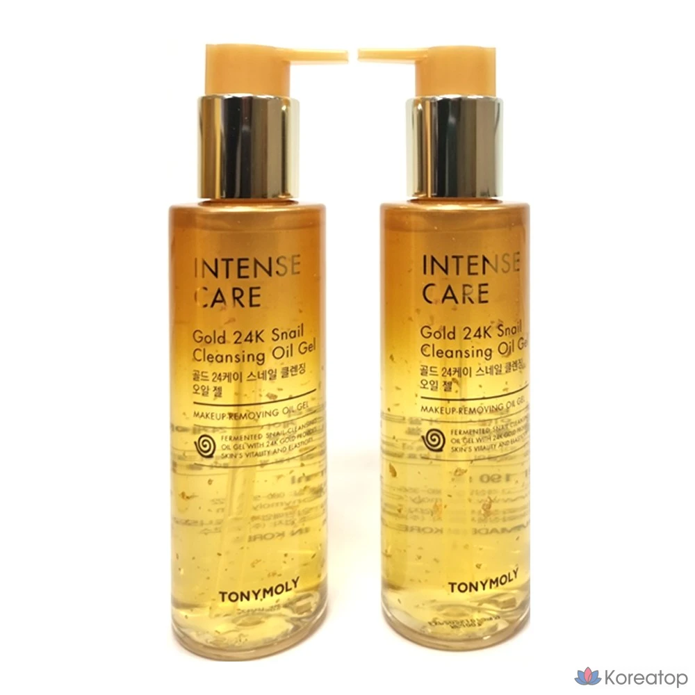 Очищающее масло-гель для лица Tony Moly Intense Care Gold 24K с экстрактом слизи улитки, 190 мл + 190 мл, 1 шт.