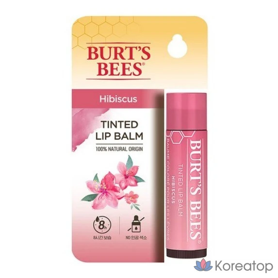 Бальзам для губ Burt's Bees Tinted Lip Balm, оттенок Hibiscus, 4.25 г, 1 шт.