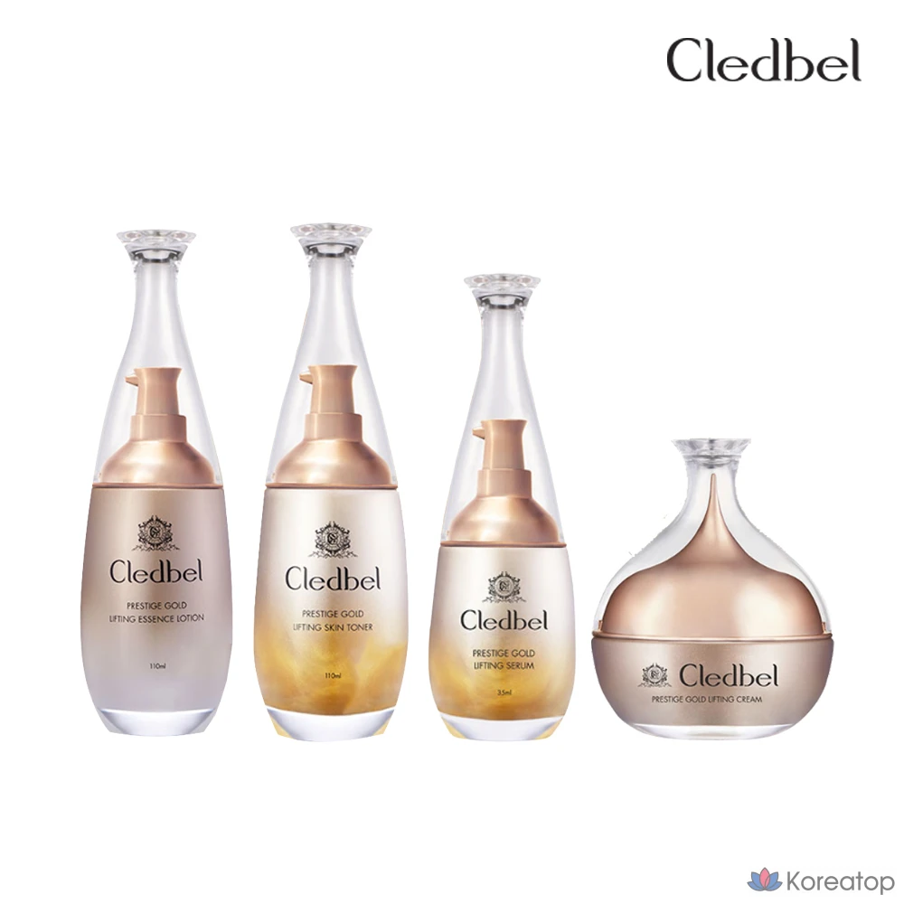 Набор базовой косметики Cledbel Prestige Gold Lifting Basic Cosmetics из 4 предметов, 3 комплекта