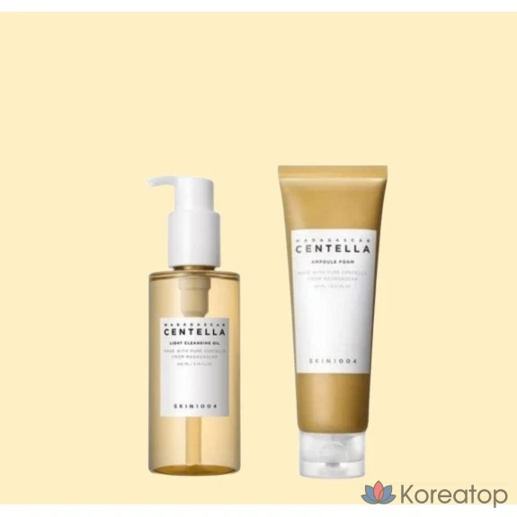 Набор для умывания Skin Angel Centella: очищающее масло 200 мл + пенка-ампула с экстрактом центеллы 125 мл, 1 комплект.