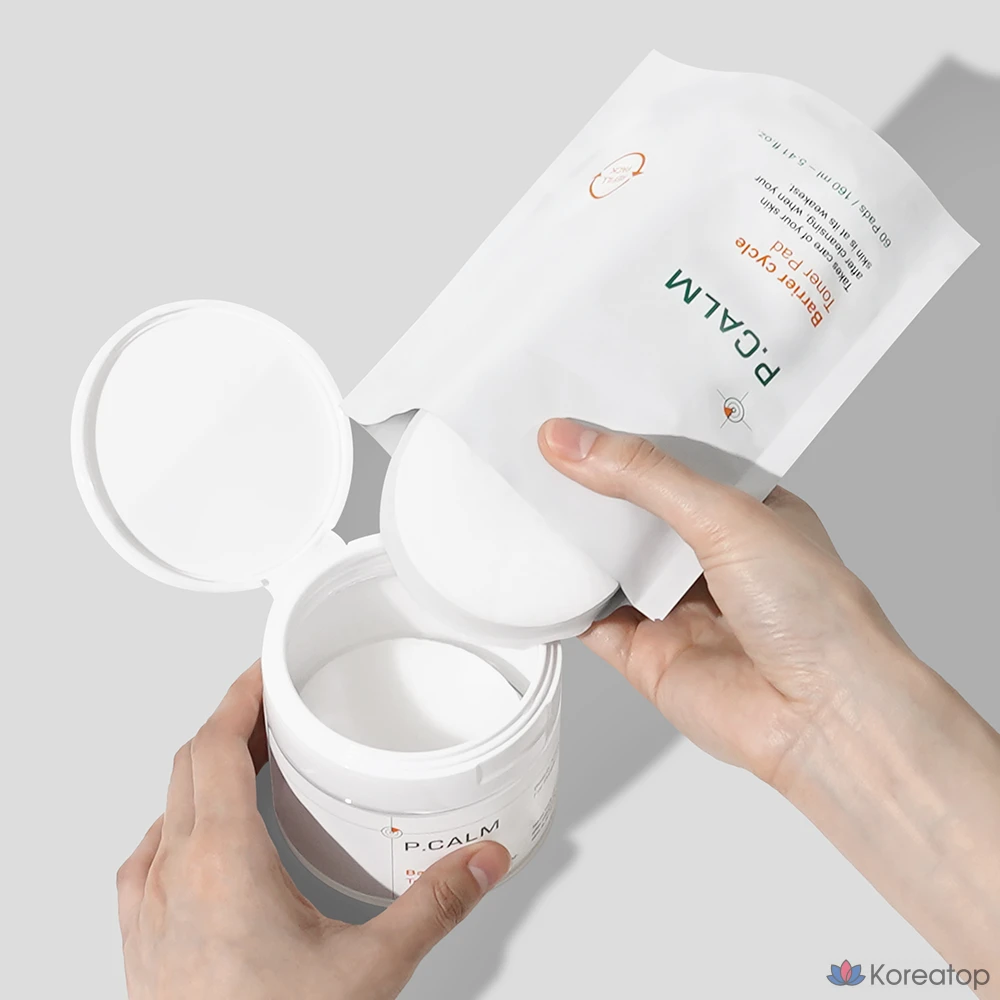 Сменный набор тонизирующих подушечек для лица P.CALM Barrier Cycle, 1 упаковка, 60 листов.