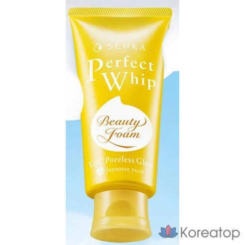 Очищающая пенка Senka NEW Perfect Whip Vitamin C Pore Glow, 100 г, 2 шт., фото 3