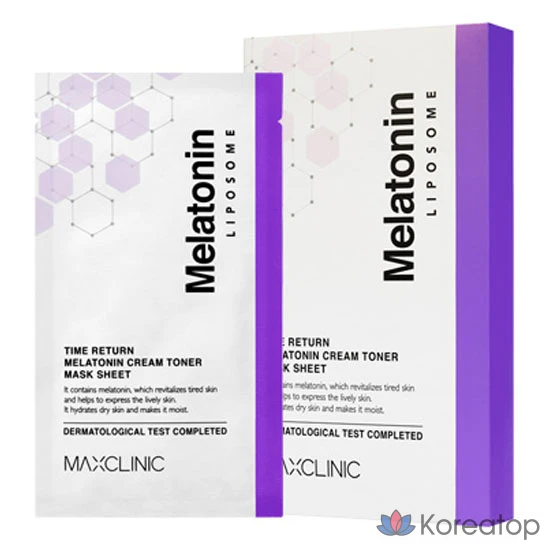 Тканевые маски-тоники с мелатонином MAXCLINIC Time Return, 5 шт., 1 упаковка