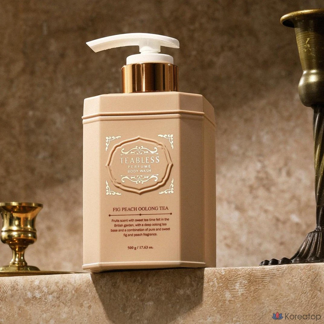 Набор для ухода TEABLESS Perfume Body Lotion + Body Wash + Gift Box Set, аромат Oolong Tea Fig Peach, 2 шт., фото 3