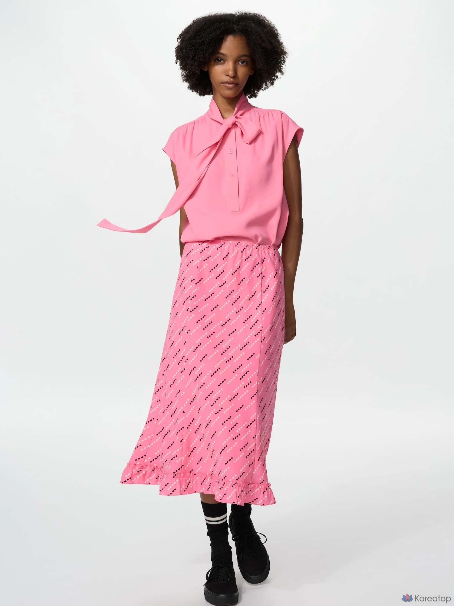 Юбка Uniqlo Flare Long Skirt, принт