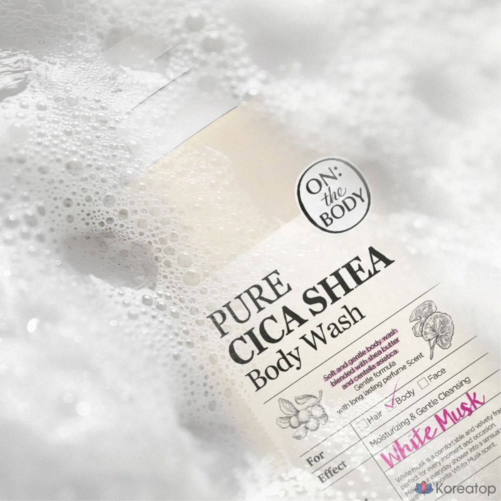 Гель для душа On the Body Pure Derma Shea с ароматом белого мускуса, 1 л, 1 шт.