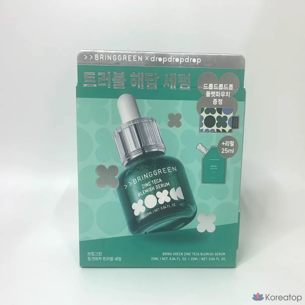 Сыворотка Bring Green Zinc Teca Trouble Serum (ранее 1,2% Trace Serum) Освежающая, увлажняющая, быстро успокаивающая, сужающая поры, улучшающая текстуру кожи, мягко кислая сыворотка для точечного ухода, с маслом чайного дерева и центеллы азиатской, 50 мл, 1 шт.